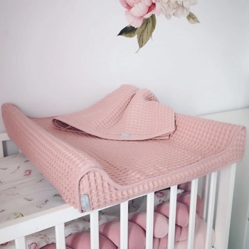 Ceba Baby Potah na podložku Waffle Line Silver růžová 70 x 50