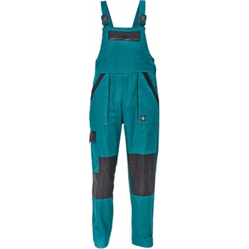 Cerva MAX NEO Kalhoty pracovní s laclem zelená/černá