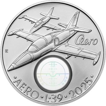 Česká mincovna Stříbrná mince 500 Kč 2025 Cvičný letoun Aero L-39 Albatros stand 25 g