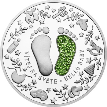 Česká mincovna Stříbrná mince Crystal Coin - Vítej na světě 2025 proof 1 oz