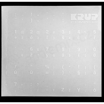 české přelepky na klávesnici bílé