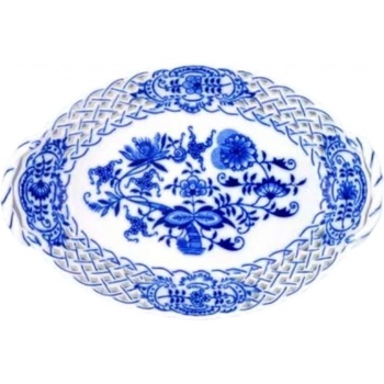 Český porcelán Dubí Košík prolamovaný cibulák 28 cm