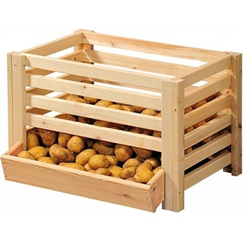 Čisté dřevo Dřevěná bedýnka na brambory XXL 61 x 42 x 43 cm