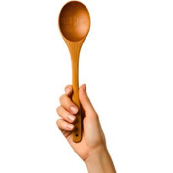 Čisté dřevo Dřevěná naběračka do dóz, velká kulatá lžíce třešeň 16 cm