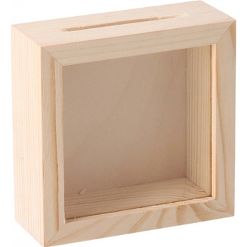 ČistéDřevo Dřevěná pokladnička s rámečkem malá