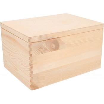 ČistéDřevo Dřevěný box s víkem 40 x 30 x 24 cm bez rukojeti