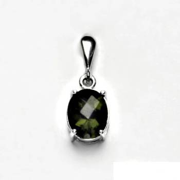 Čištín Zlatý přívěšek s přírodním vltavínem šach. bílé i žluté zlato P 1242 22