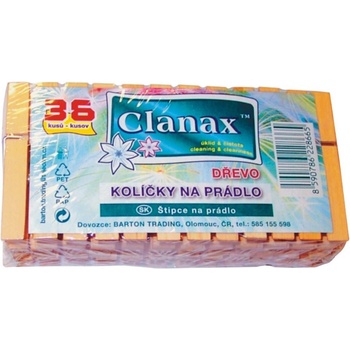 Clanax dřevěné kolíčky na prádlo 36 ks