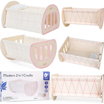 Classic World Wooden Cradle Baby Cradle Rocker pro panenku maskota 2v1