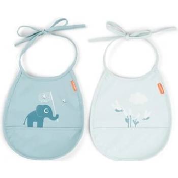 Clouds Done by Deer™ kapesní bryndák Mini Happy 2-pack modrý