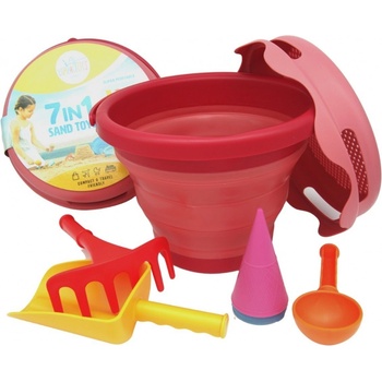 COMPACTOYS Skládací sada na písek 7v1 červená