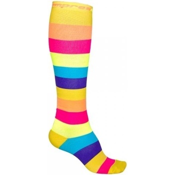 Compressox X STRIPY proužkované kompresní podkolenky Žlutá