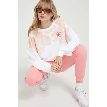 Converse CHUCK TAYLOR PATCH FLORAL FRENCH TERRY CREW 10024777-A03 bílá