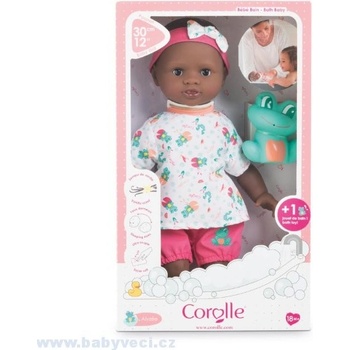 Corolle na koupání černoška s mrkacími očima a žabkou 30 cm černoška