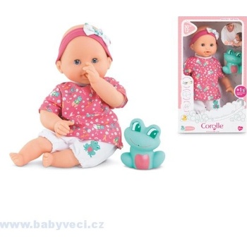 Corolle na koupání s mrkacími očima a žabkou 30 cm holčička s žabkou