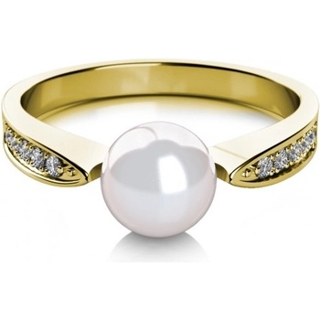 Couple prsten Julia žluté zlato s perlou a zirkony 4515080 0 91