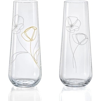 Crystalex Sklenice na prosecco FLOWERS 4 x 250 ml