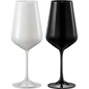 Crystalex Sklenice na víno BLACK&WHITE ONE Černobílé 2 x 450 ml
