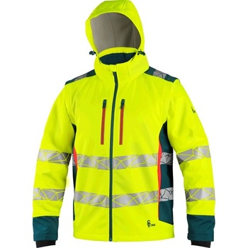 CXS Bunda BEDFORD výstražná pánská softshell žluto-petrolová