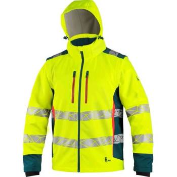 CXS Pánská výstražná softshellová bunda BEDFORD reflexní žlutá