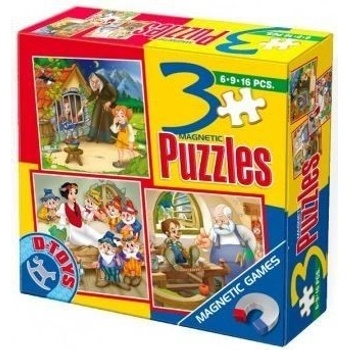 D-Toys Magnetické 3v1 Pohádky 6,9,16 dílků