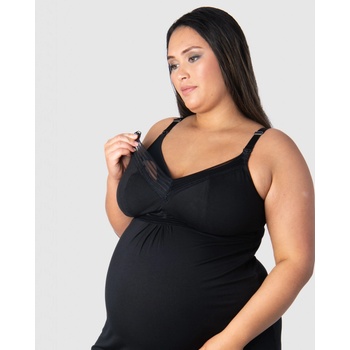 Dámská noční košilka Hotmilk Dream Nightie FULL CAP kojicí černá