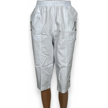 Dámské nadměrné 3/4 kalhoty béžové ALICA bílé