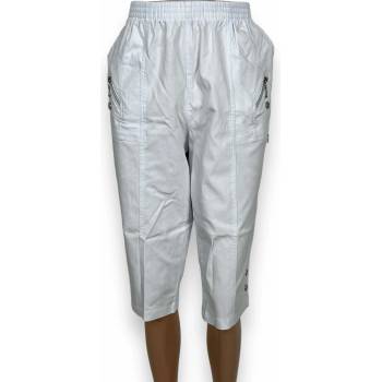 Dámské nadměrné 3/4 kalhoty béžové ALICA bílé