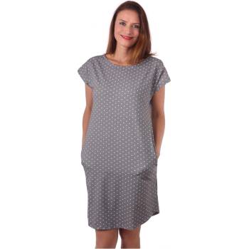 Dámské šaty s kapsami Zoe šedé s puntíky