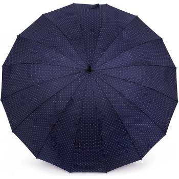 Dámský vystřelovací deštník s puntíky tm.modrý