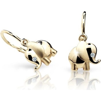 Danfil dětské sloníci C1955 ze žlutého zlata s kamínkem White zapínání brizura