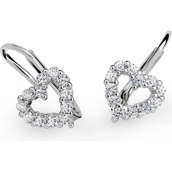 Danfil srdíčka z bílého zlata s kamínky White C3632