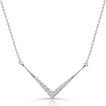 Danfil Zlatý náhrdelník se zirkony v bílém zlatě 389