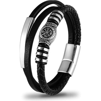 Daniel Dawson pánský náramek Vikingský kompas VEGVISIR různé velikosti NR2032-LB1067/19 Černá