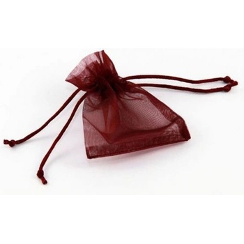 Dárkový sáček organza 12x17cm burgundy - tmavě červený (pytlík z organzy - tmavě červená)