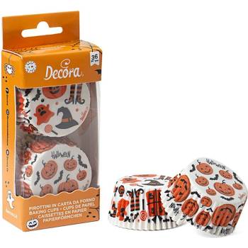 Decora Košíček na muffiny Halloween dýně a netopýři 36ks 5x3cm