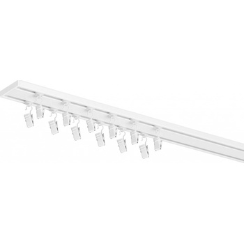 Dekodum Dvouřadá hliníková stropní kolejnicová garnýž bílá 300 cm