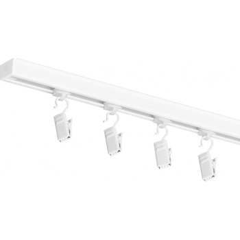 Dekodum Jednořadá hliníková stropní kolejnicová garnýž bílá kombinovaný 300 cm