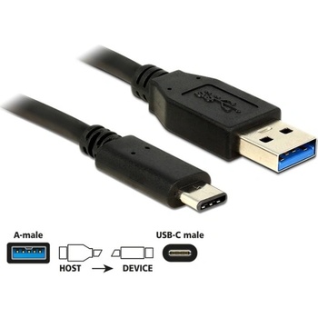 Delock DL0196 USB 10 Gbps (USB 3.1, Gen 2) Typ A samec > USB Type-C™ samec 0,5m, černý