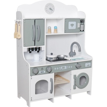 Derrson dřevěná kuchyňka s kávovarem a pračkou W5279