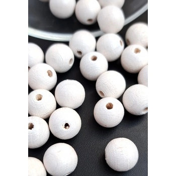 Detoa dřevěné korálky bílé 10 mm 10 ks