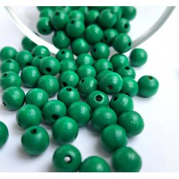 Detoa dřevěné korálky tmavě zelené 8 mm 10 ks