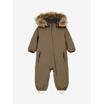 Dětská teplá zimní kombinéza s umělou kožešinou Color Kids hnědá Fossil