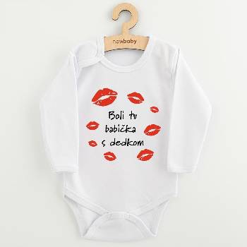 Dětské body s potiskem New Baby Boli tu babička s dedkom
