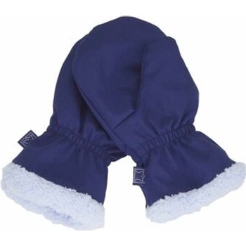 Dětské softshellové rukavice Fantom s kožíškem tmavě modré