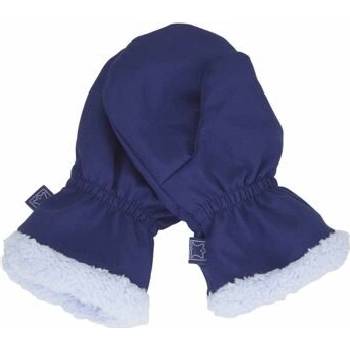 Dětské softshellové rukavice Fantom s kožíškem tmavě modré