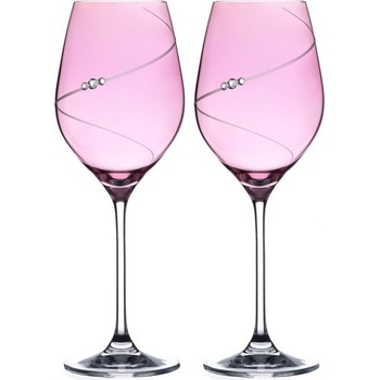 Diamante sklenice na bílé víno Silhouette City Pink s krystaly Swarovski 2 x 360 ml