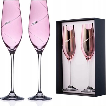 Diamante Sklenice na sekt Silhouette PINK 2 x 210 ml