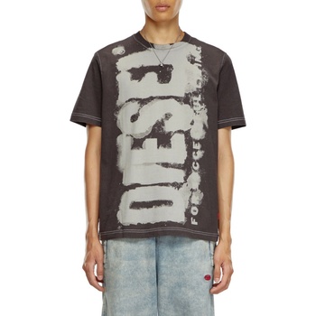 Diesel T-ADJUST-Q4 T-SHIRT šedá