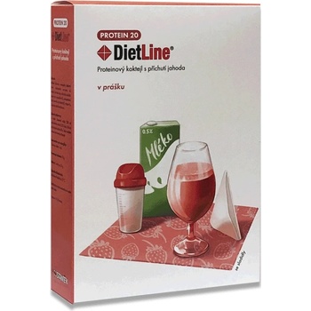 DietLine PROTEIN 20 proteinový koktejl s příchutí jahoda 3 x 25 g